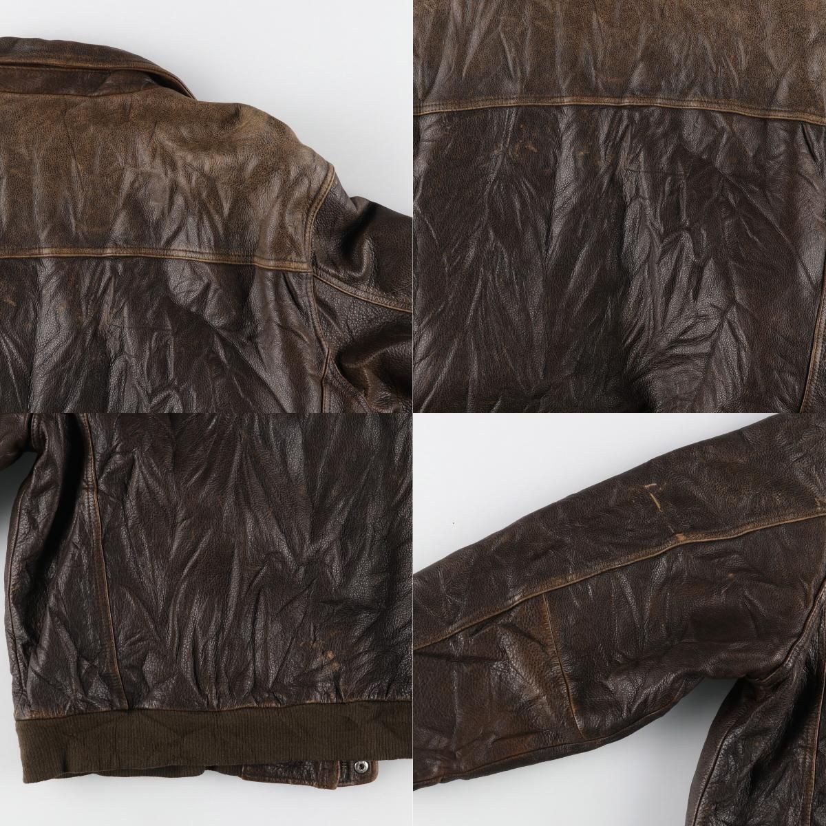 古着 ビックサイズ エディーバウアー Eddie Bauer A-2タイプ レザー 