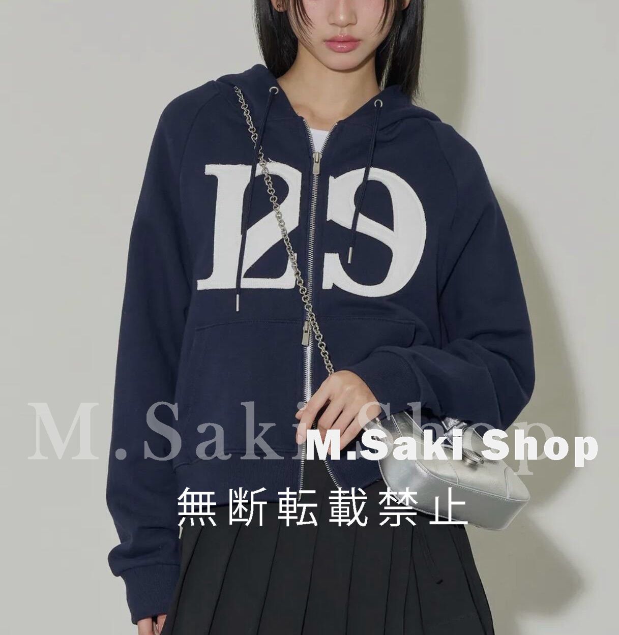 韓国人気 ILLIGO 129 LOGO PATCH HOODIE ZIP-UP ILLIGO イリゴ