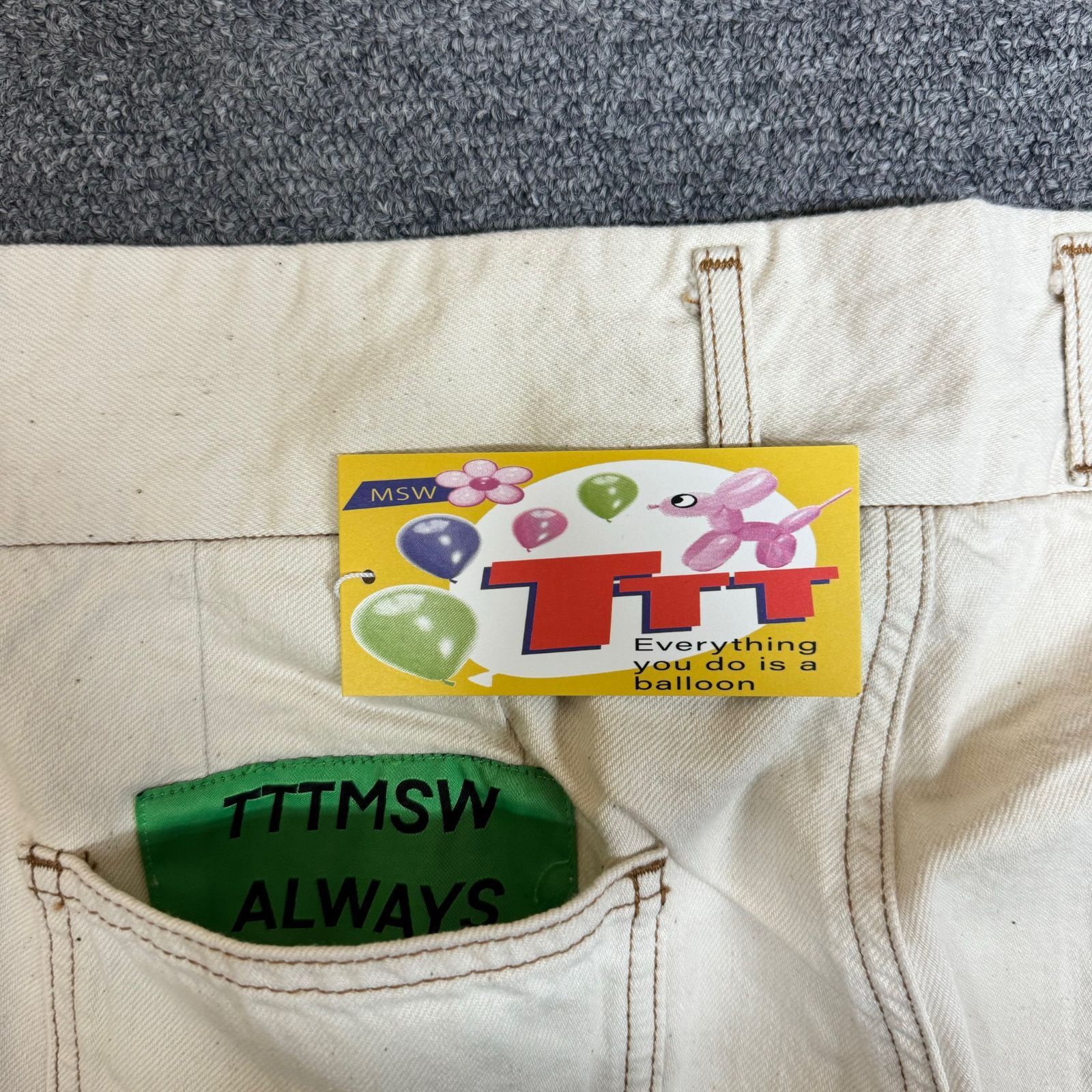 定価36300円 新品 TTT_MSW 23SS Organic Cotton Denim Wide Pants デニムパンツ ジーンズ  ティーモダンストリートウェア ホワイト XL TTT-2023SS-PT11 61523A5 - メルカリ