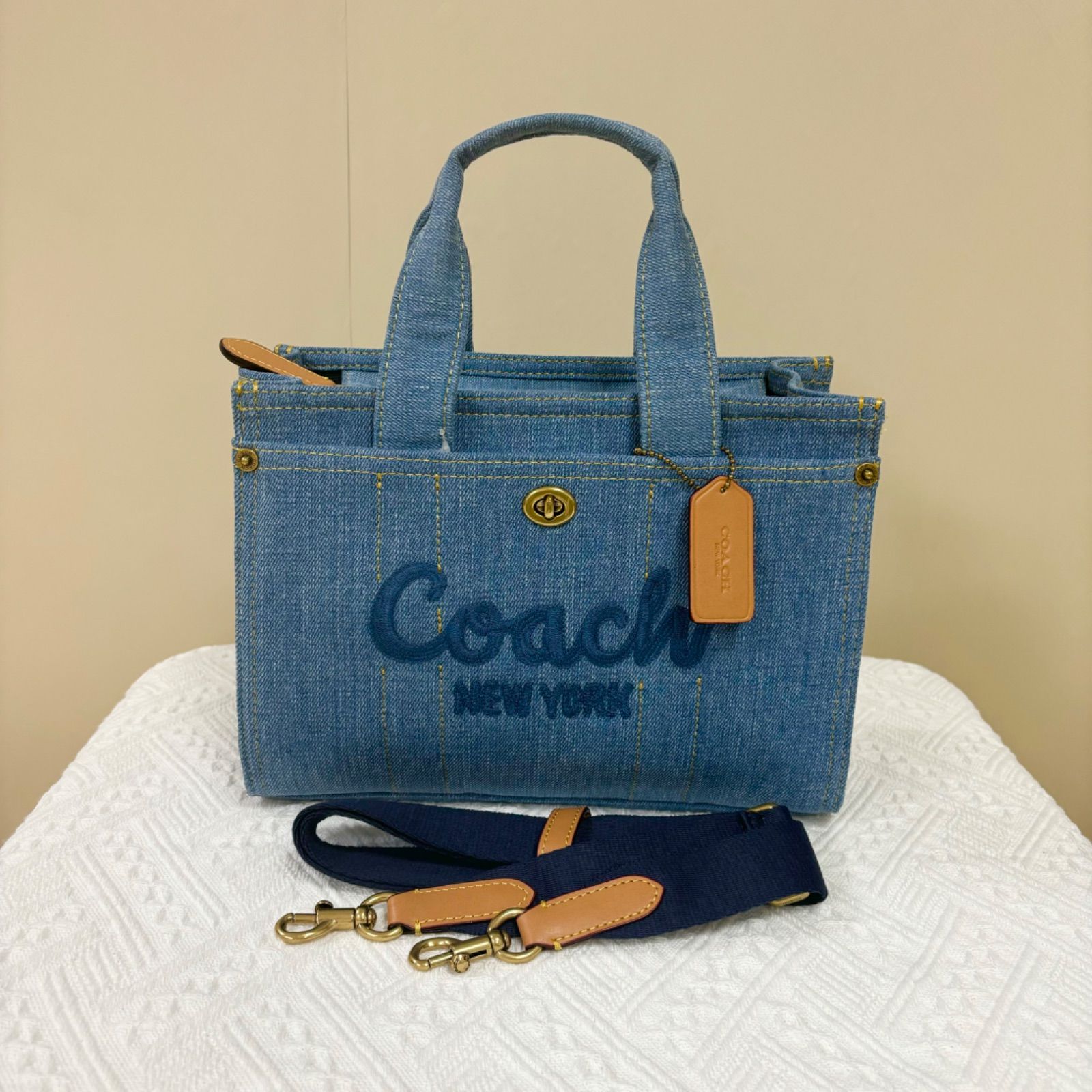 COACH コーチ キャンバス カーゴ トート 26 デニム