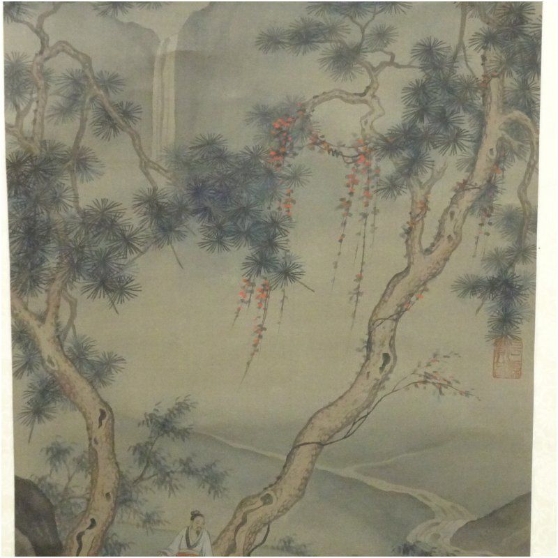 中国　北宋の画家　作 掛け軸　捲り　肉筆絵　保証 BD311A13-2 中国 作家物 宋馬遠山水 肉筆絹本掛軸掛け軸 床の間 書 おしゃれ