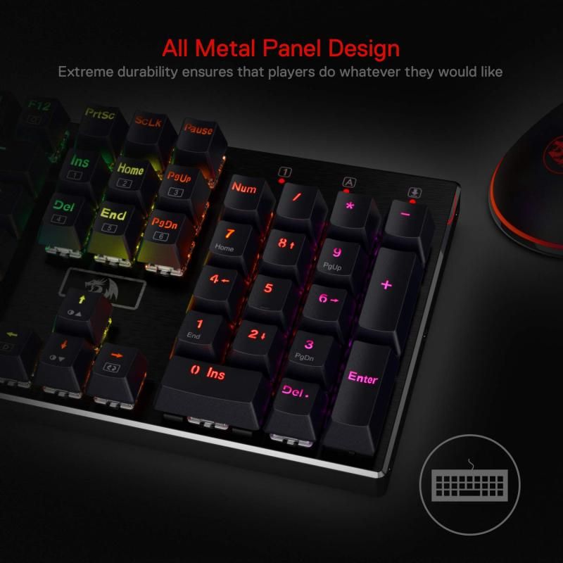 RGB LEDバックライト付き有線メカニカルゲーミングキーボード
