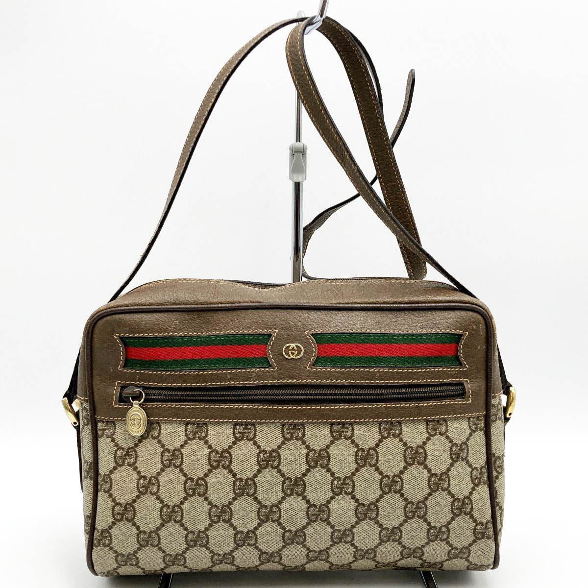GUCCI ショルダー オールド GGスプリーム 肩掛け キャンバス ブラウン GUCCI グッチ ショルダーバッグ GGスプリームキャンバス