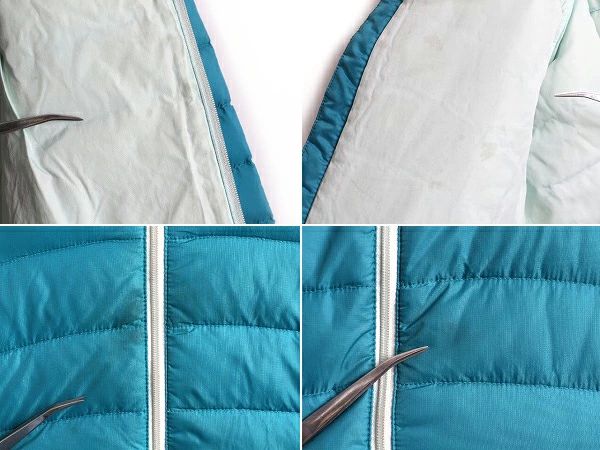 なクーポン配布中! ガールズ L 150cm 程 14年製 パタゴニア ダウン セーター 古着 Patagonia ジャケット フルジップ ジャンパー ブルゾン ハイネック ブルー GULLKHAN_COM