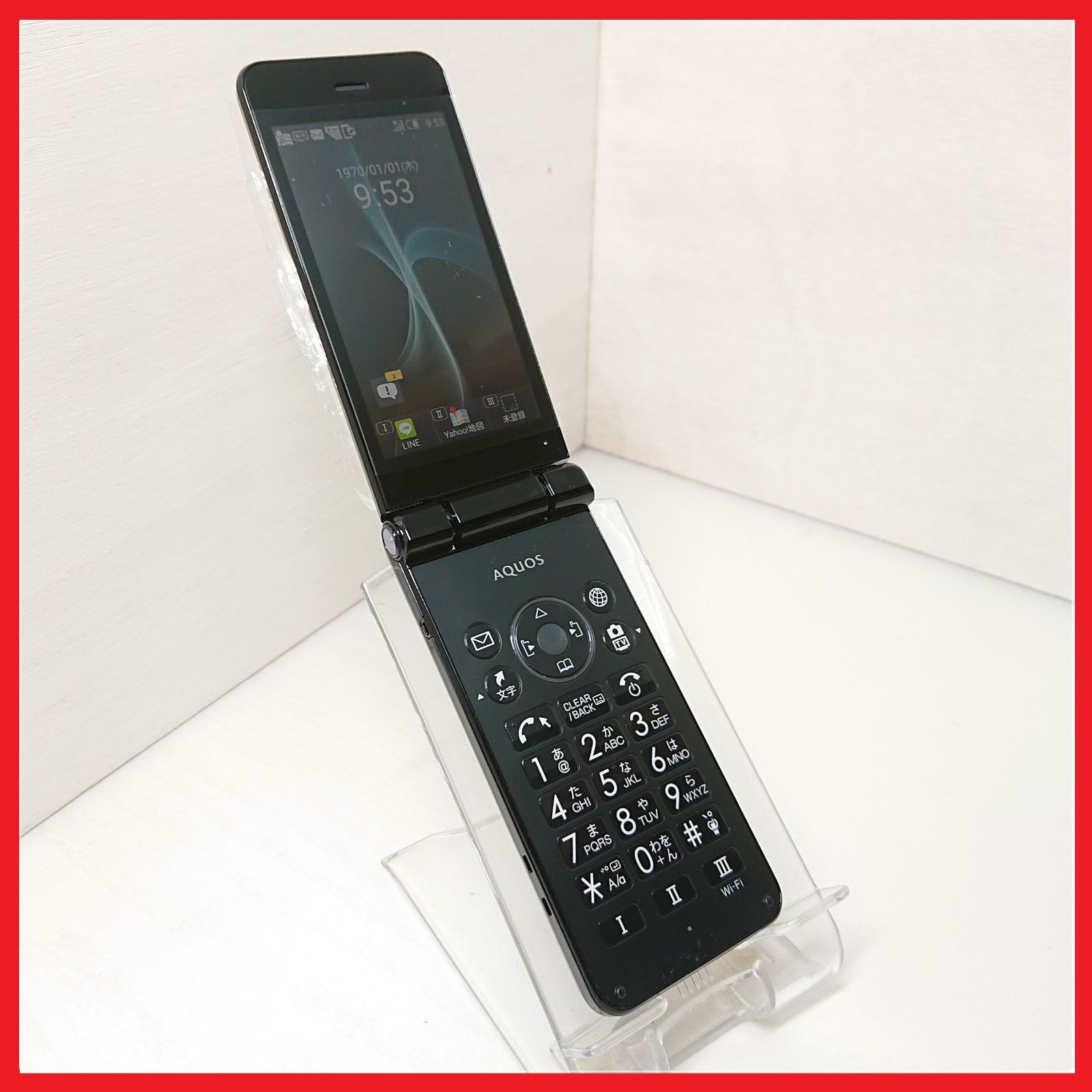 Y!mobile 602SH AQUOS ケータイ2【白ロム・保証付】：ガラケー