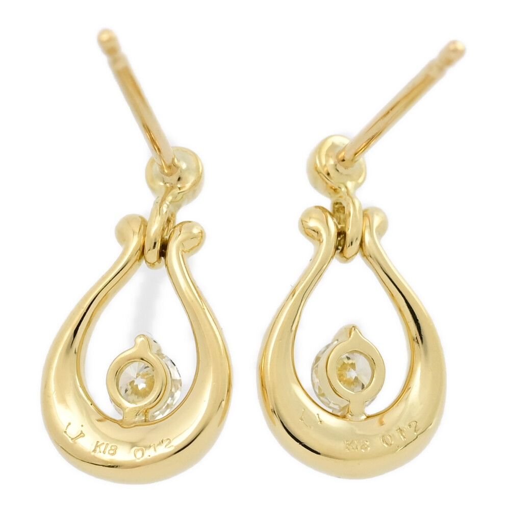 0.12ct/FD:0.12ct/ドロップモチーフ ダイヤモンド ピアス/K18YG