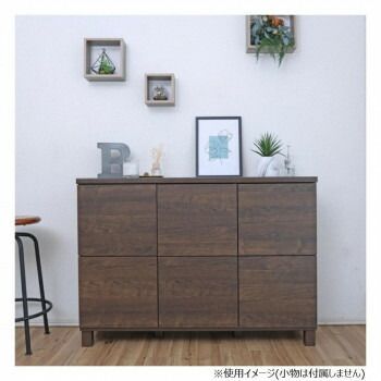 組立家具 収納キャビネット リビングボード CO-NC-8011CB ダークブラウン