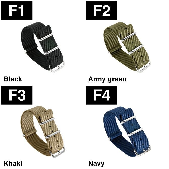 20mm/F3 カーキ] NATO バンド NATO ベルト 20mm バンド 20mm ベルト