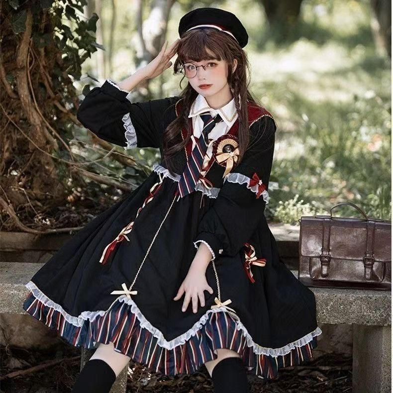 魔法少女 | オリジナルLolita | 小さな魔女 | 錬金ダーク系 | ロリータワンピースセット | ハロウィン仮装洋装