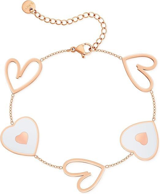 【Linawe】ブレスレット かわいい ハート ステンレススチール 在庫処分】Linawe ブレスレット レディース、かわいい ハート