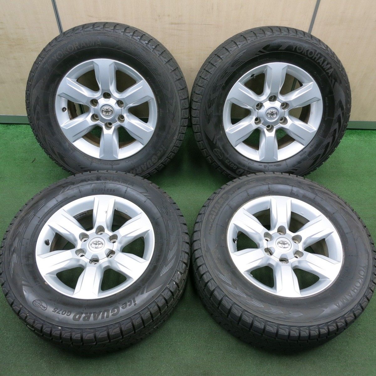 *送料無料* バリ溝！20年！綺麗！9分トヨタ 150系 ランクル プラド 純正 265/65R17 スタッドレス ヨコハマ アイスガード G075 PCD139.7/6H4051003HAス