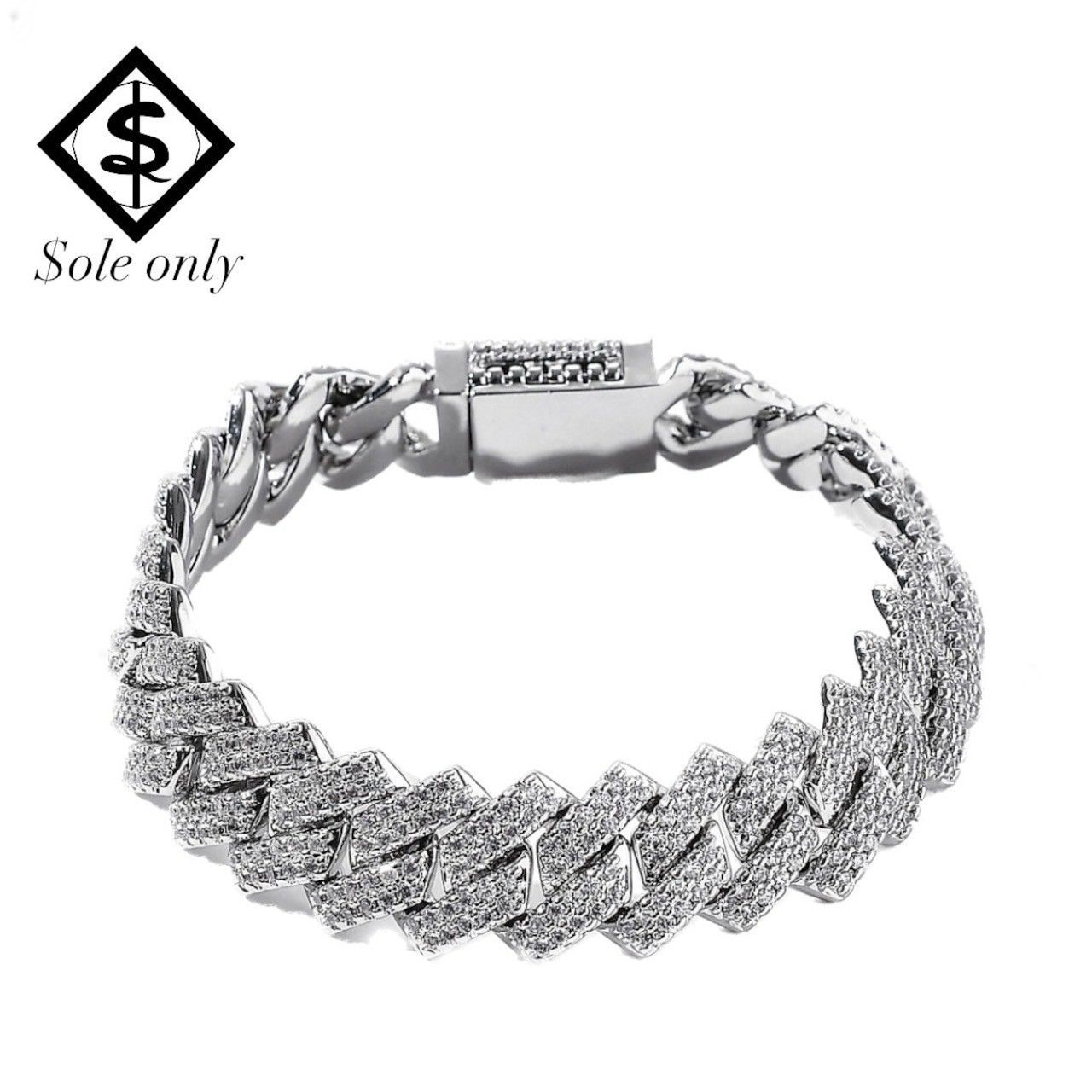 $ole only Cuban Chain 14mm ブレスレット キューバン チェーン シルバー 銀 Bracelet Silver ソールオンリー メンズ レディース ユニセックス 男女兼用