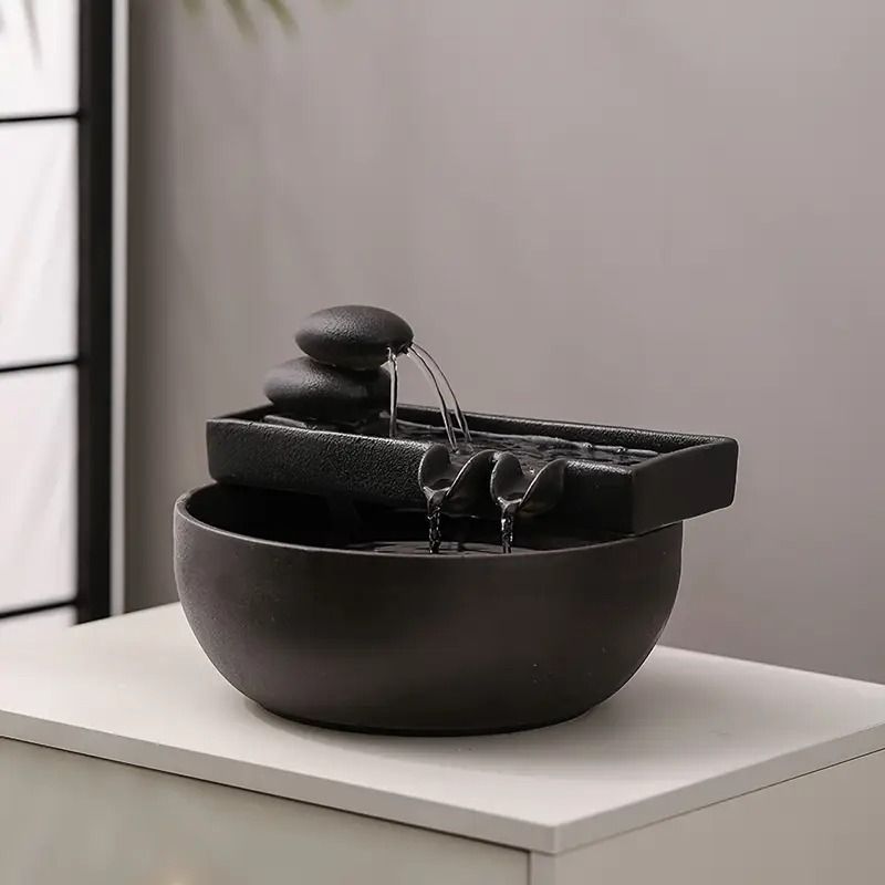 【入手困難】卓上噴水　ブラック　オブジェ 入手困難】卓上噴水ブラックオブジェ