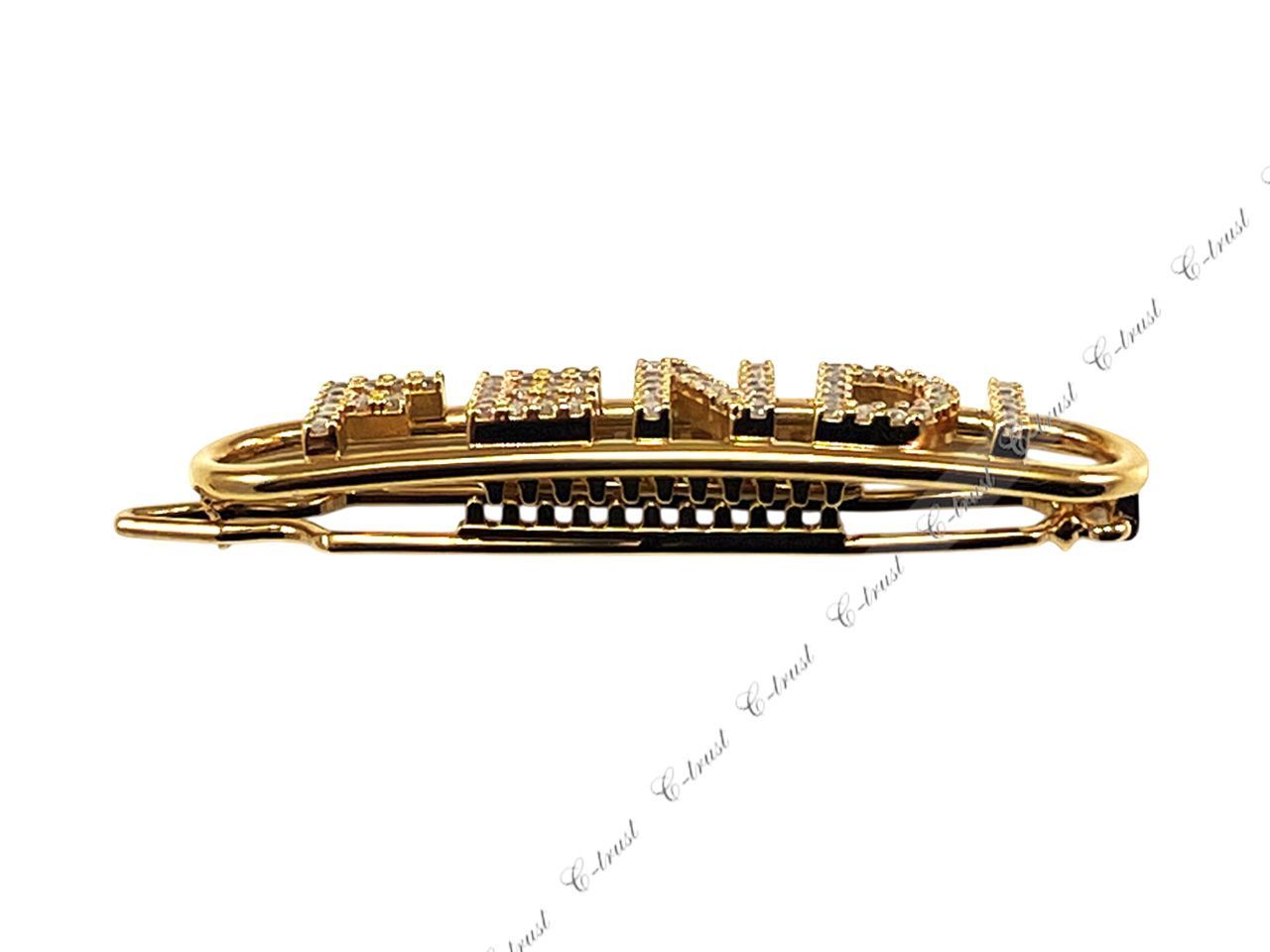 FENDI フェンディ ヘアピン ヘアクリップ クリスタル Fendigraphy Hair