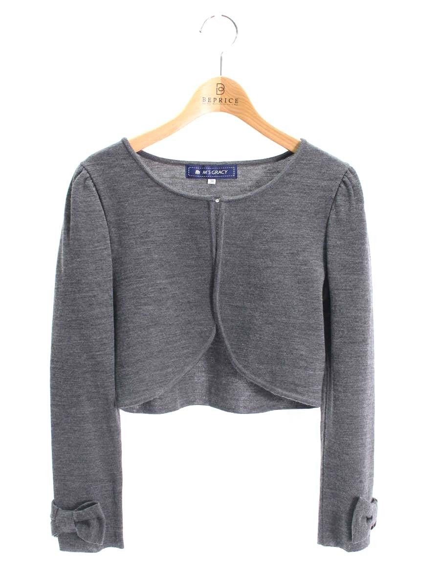 エムズグレイシー 628572 ボレロ カーディガン 38 グレー ウール