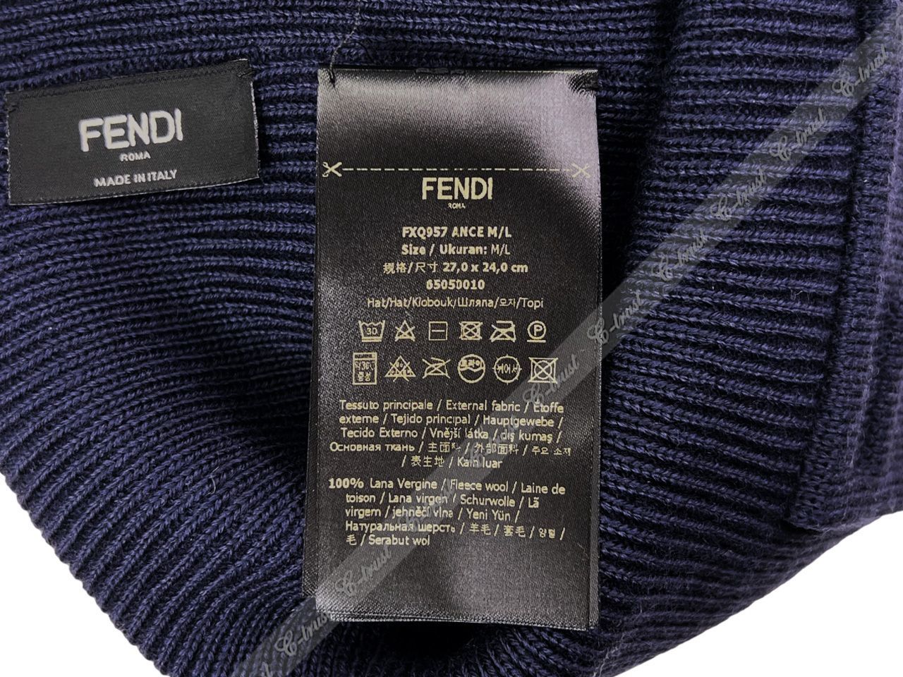 FENDI フェンディ ニットキャップ ニット帽 FF ロゴ イタリア製