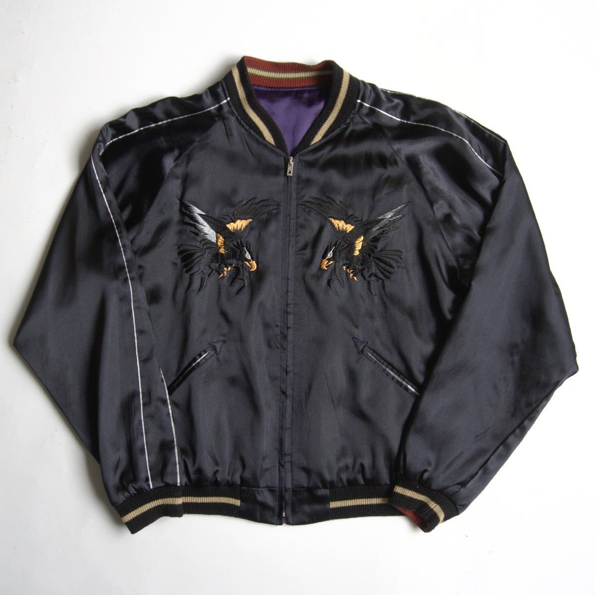 雰囲気抜群 TAILOR TOYO TT10726| リバーシブル スカジャン L スーベニア ジャケット 刺繍 サテン テーラー東洋 25100451