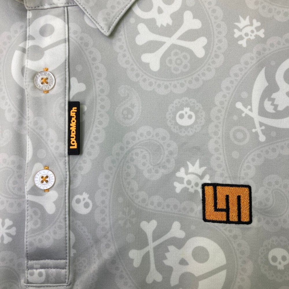 LOUD MOUTH ラウドマウス 半袖ポロシャツ スカル ネイビー系 XL