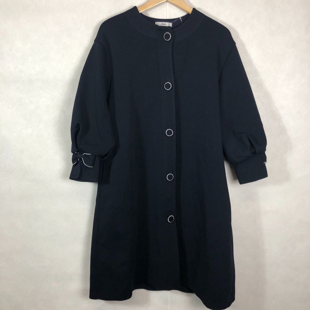 Rene ブラックロングジャケット　コート Z12 Rene ルネ ジャケット アウター ロングコート レディース 38
