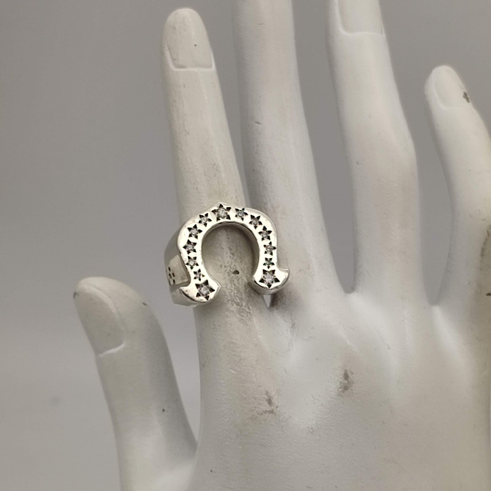 美品 TENDERLOIN テンダーロイン ホースシューリング 13号 シルバー TENDERLOIN テンダーロイン チックサイズ(10号) ダイヤ ホースシュー