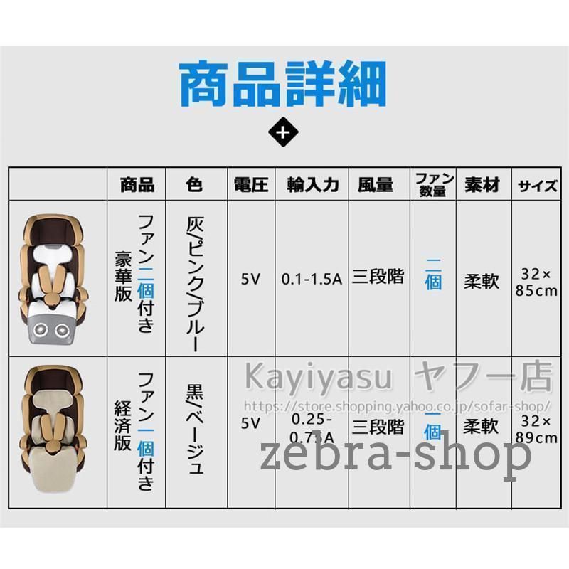 USB式 カーシートファン