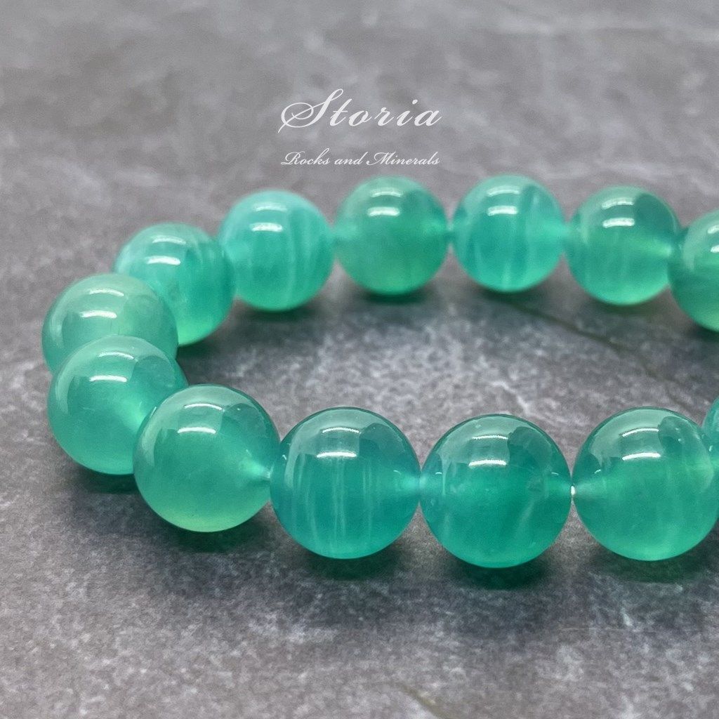 明るい未来へと突き進む アイスアマゾナイト 天河石 12mm 鑑別済 ブレス