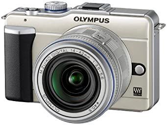 カメラ 【】OLYMPUS ミラーレス一眼 PEN E-PL1レンズキット シャンパン