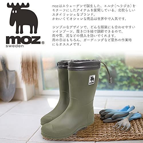 カーキ_24.0 cm モズ レインブーツ レディース ミドル レイン