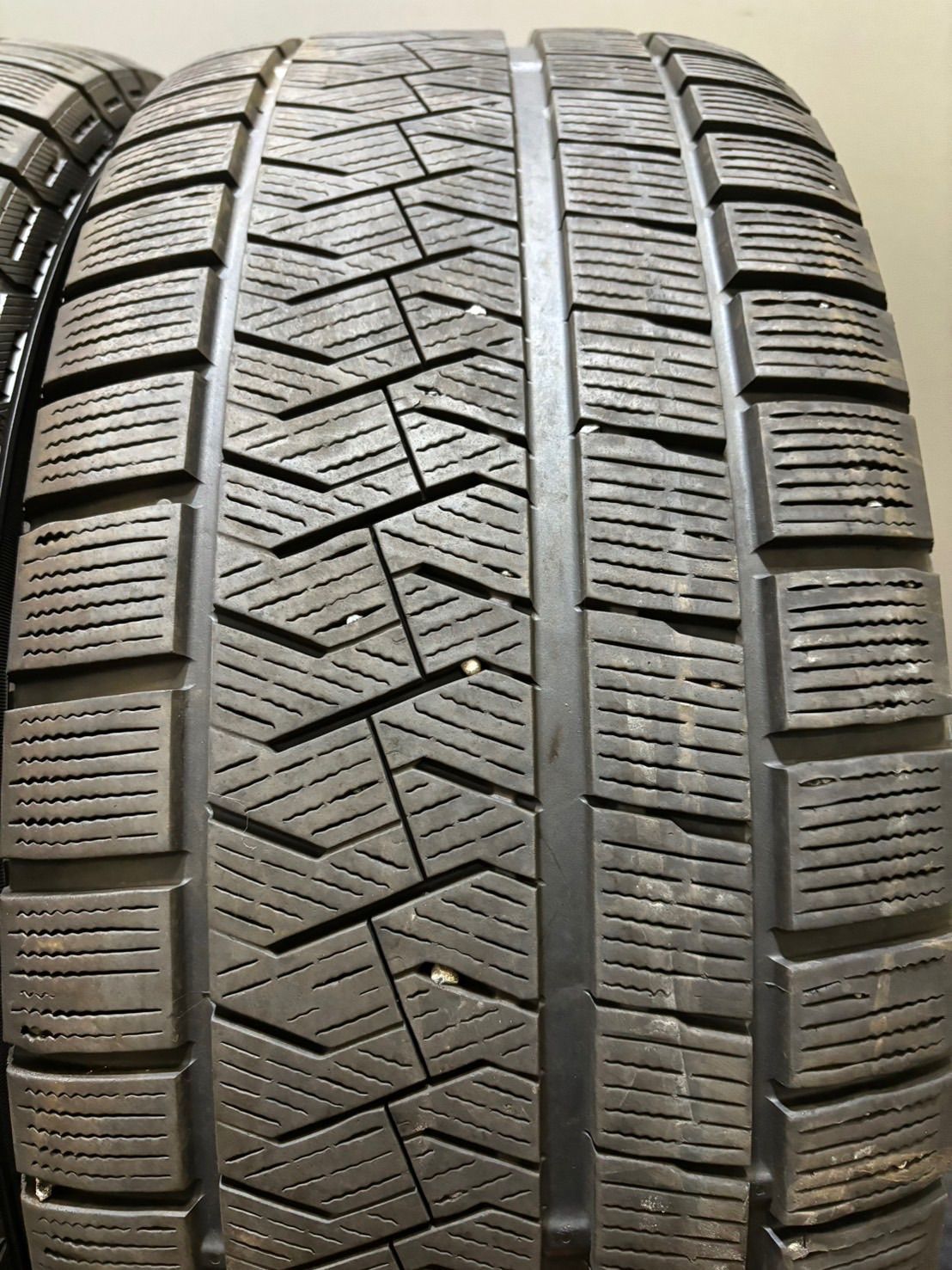 ★245/45R17 PIRELLI/ICE ASIMMETRICO 18年製 EUROTECH 17インチ 7.5J +47 112 5H スタッドレス 4本 ベンツ Eクラス (南4-G497)