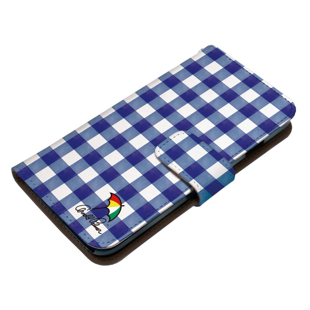 アーノルドパーマー ライセンス iPhone 16 Pro Max ケース 手帳型 スマホケース [デザイン:57.チェックブルー/マグネットハンドあり] Arnold Palmer おしゃれ 大人