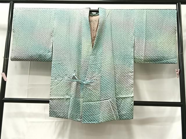 平和屋着物＃道中着 総絞り 吉祥文 暈し染め ロング丈 正絹 逸品