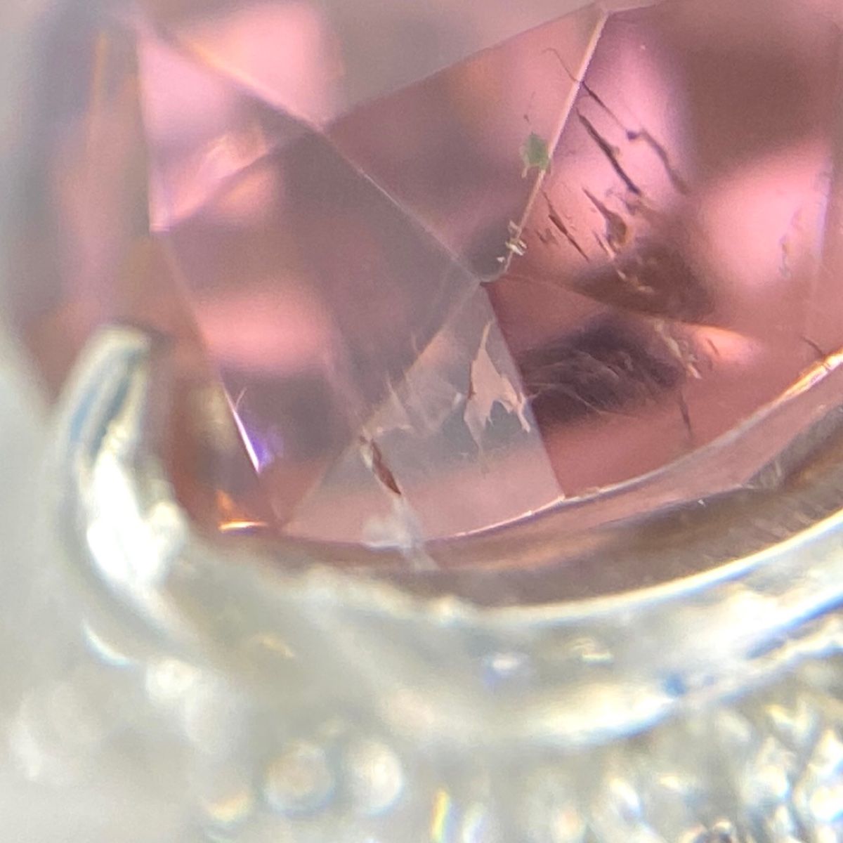 ピンクトルマリン デザインリング プラチナ 指輪 メレダイヤ リング  