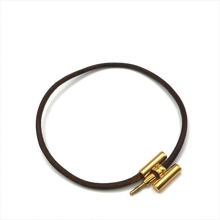 HERMES バングル 良品 HERMES エルメス トゥル二ス バングル ブレスレット レザー