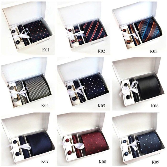 Neckties+Scarf+Cufflinks+Tie Clips 4-piece business set Neckties Men's Formal Wear Neckties Business attire, men's wear, job hunting, gift, present, office wear, new arrival hyxz20