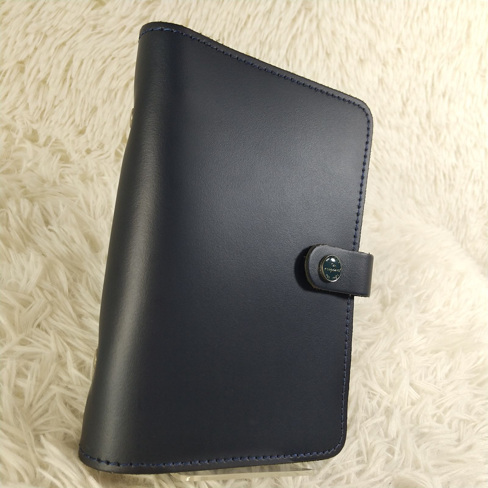 美品　filofax　ファイロファックス　システム手帳 オリジナルシリーズ バイブル　6穴　 ネイビー　022384