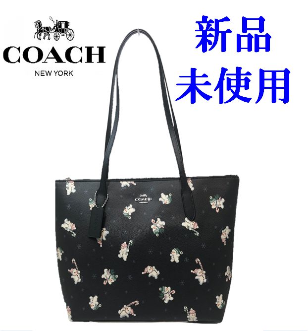 ✩新品✩COACH コーチ トートバッグ スノーマン レザー 濃紺 ネイビー 