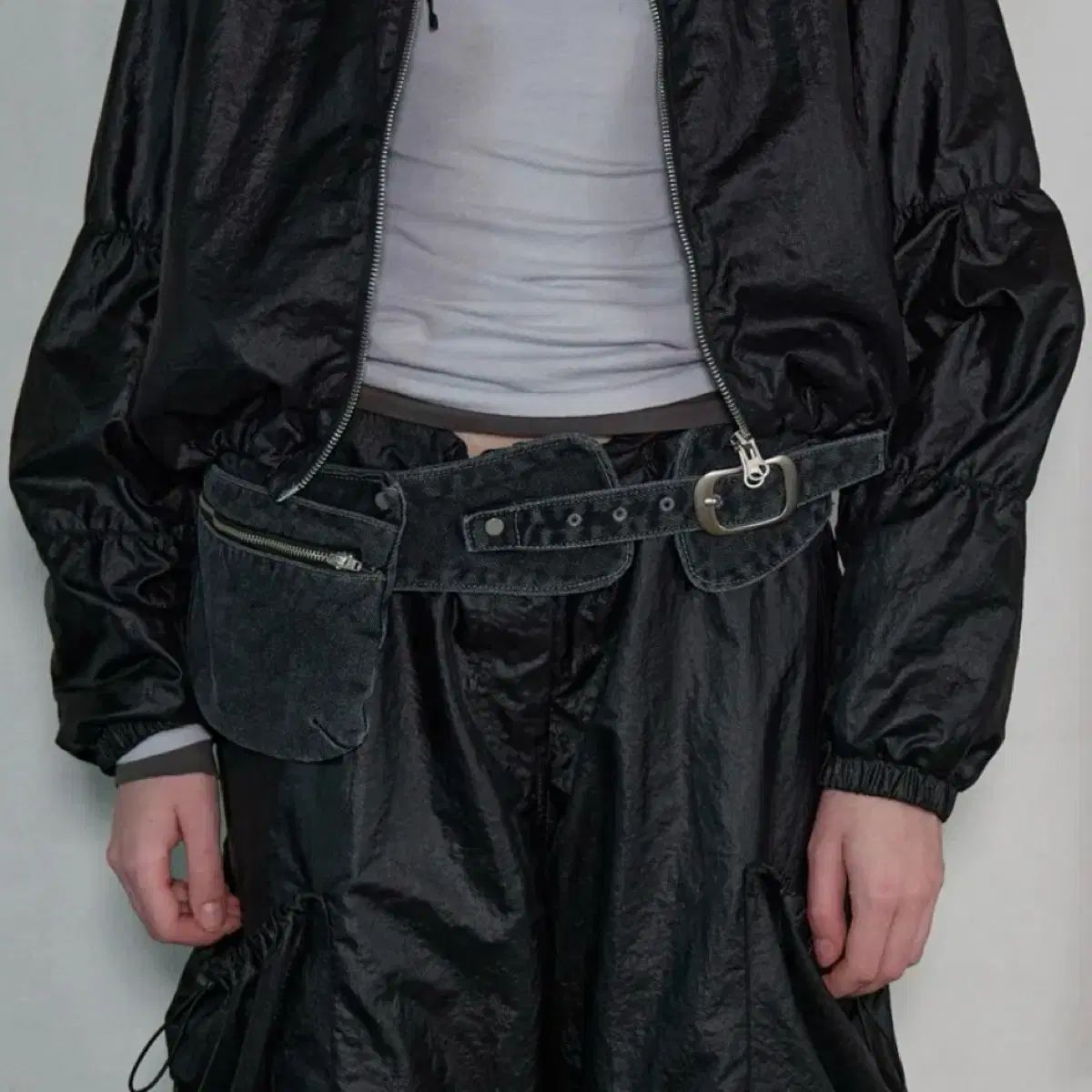 採用する デニム ポケット ベルトバッグ