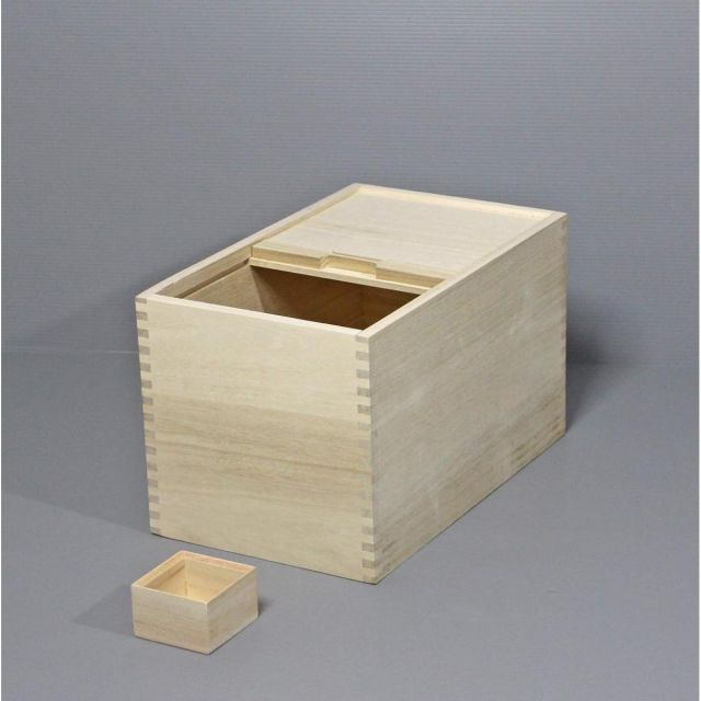 桐製 米びつ 10kg用 桐製一合マス付 スライド式フタ ST-10 ブランド ナガノ産業