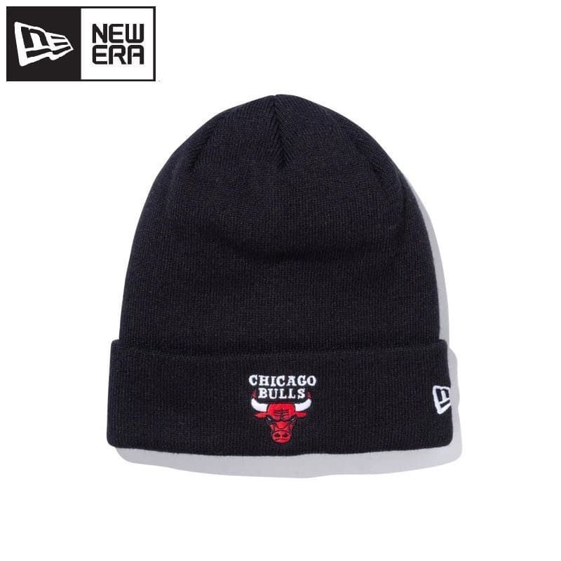 新品 NEWERA ニューエラ シカゴ ブルズ NBA ニット帽 ビーニー ベーシック カフニット ニットキャップ 帽子 CAP キャップ 刺繍 レディース メンズ ユニセックス フリーサイズ 黒 ブラック 13751374