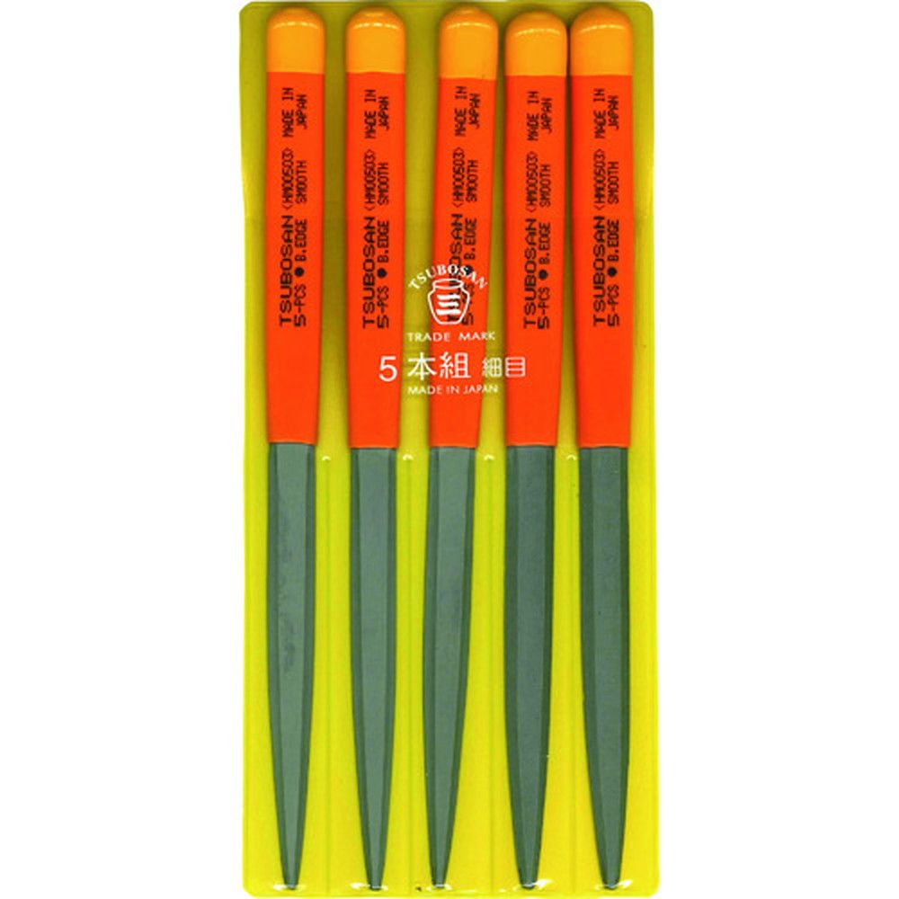 ツボサン 組ヤスリ 5本組 腹丸 細目 HM005-03