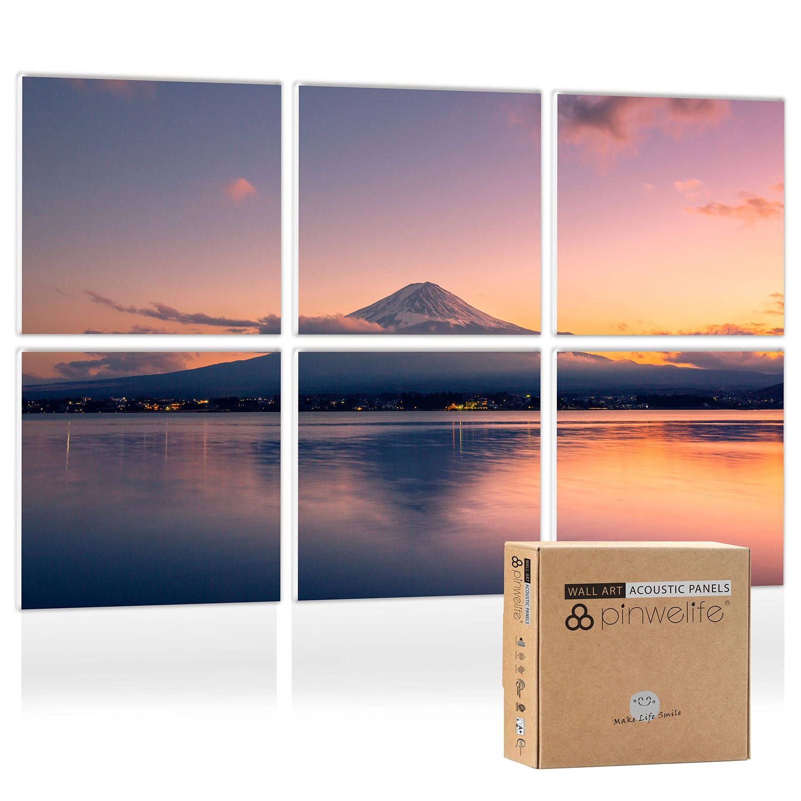 80cm x 富士山 ウォールアート アコースティックパネル 寝室|家|オフィス|スタジオレコーディングの壁用防音パネル 装飾的で音を吸収 低減 騒音 反響音を消す 120 PINWELIFER