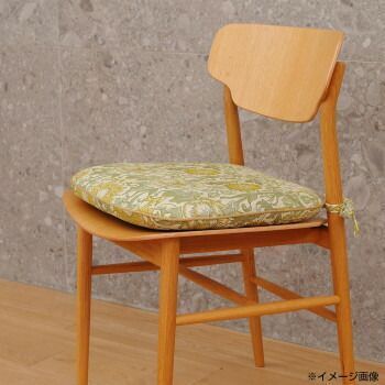 川島織物セルコン Morris Design Studio ピンクアンドローズ ダイニングシートクッション 45×43Vcm LN1718 Y イエロー