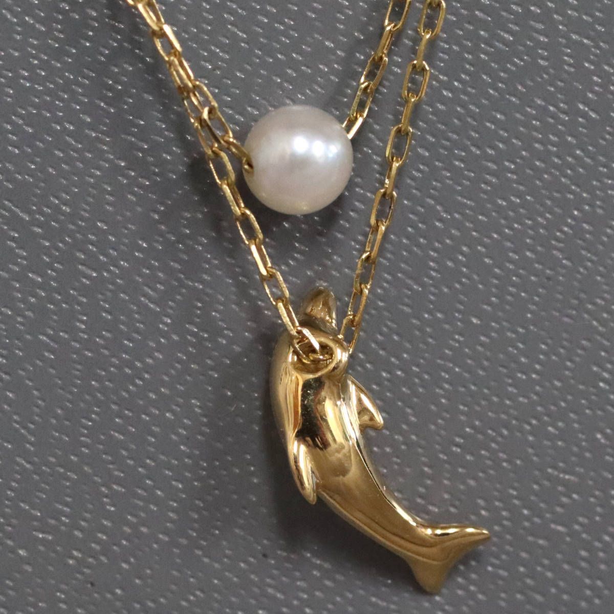 イルカ ペンダントトップ k18 パール cn016-1.jpg