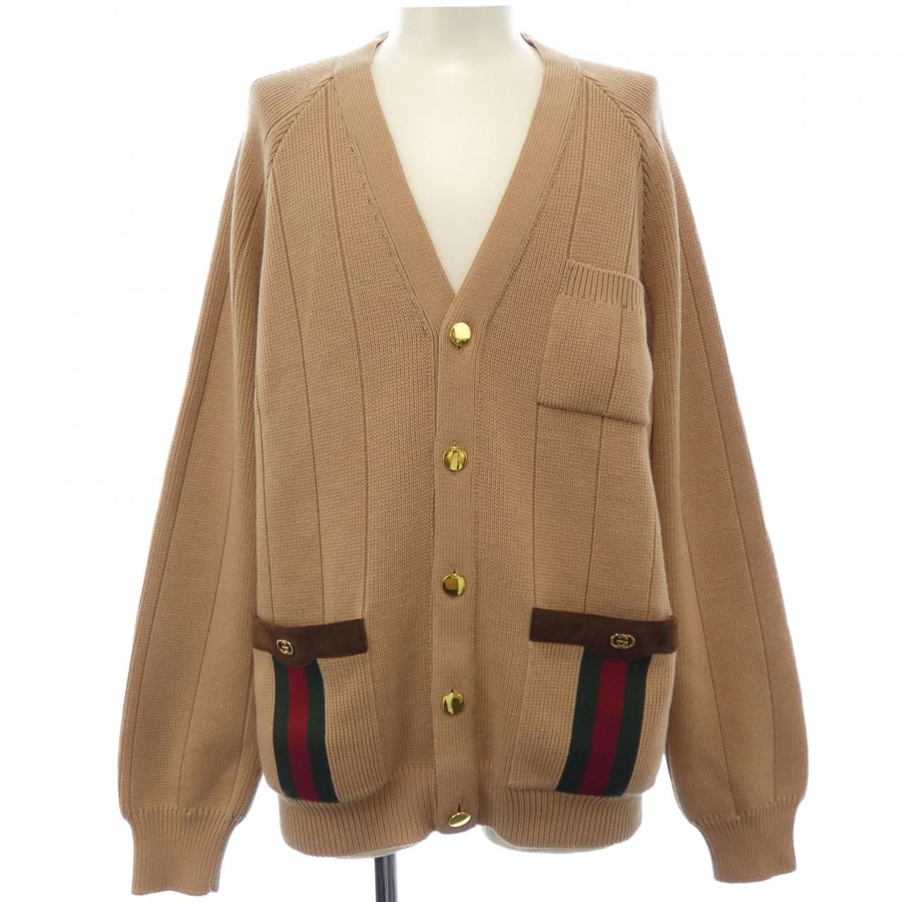 グッチ GUCCI ウェブ付きウールブレンドニットカーディガン 626349 XKBFJ カーディガン