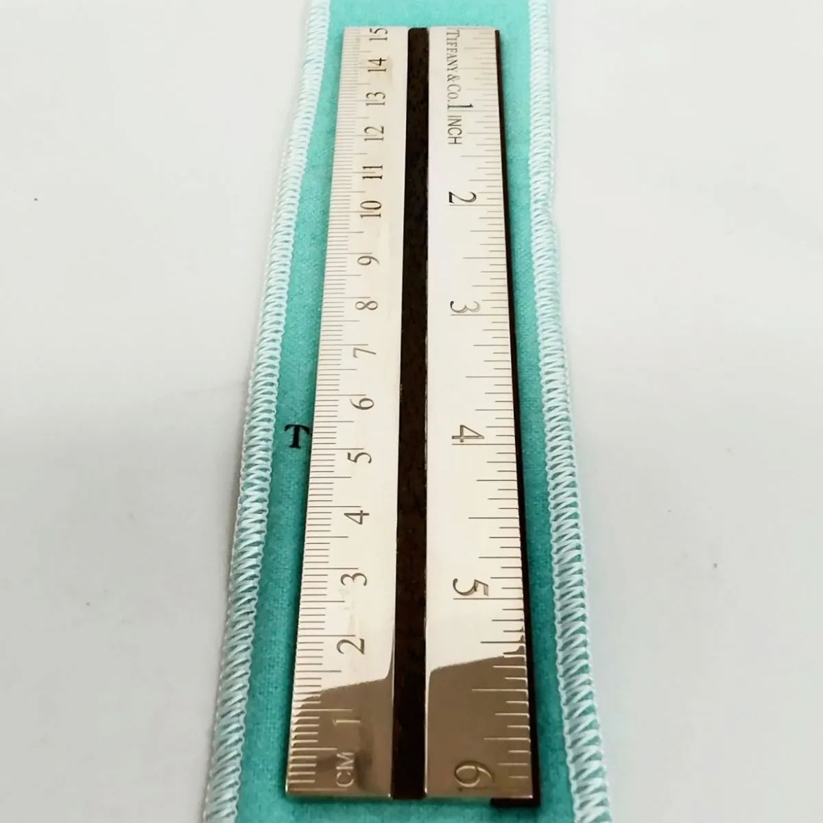 ティファニー 15cm 6inch目盛り スケール 定規 AG925 シルバー92.5％ スペイン Bloomberg Philanthropies NO 00903