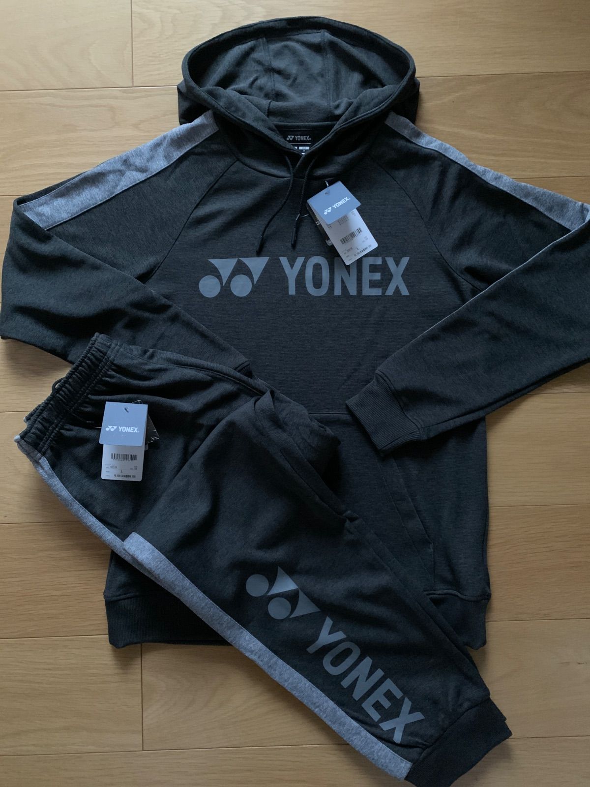 YONEX スウェットLサイズ 上下セット グレー