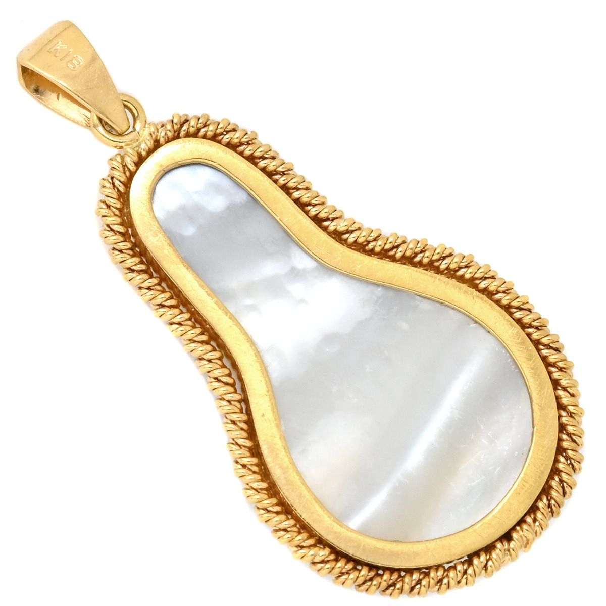 ペンダントトップ マベパール K18YG パール イエローゴールド ハーフパール ネックレストップ