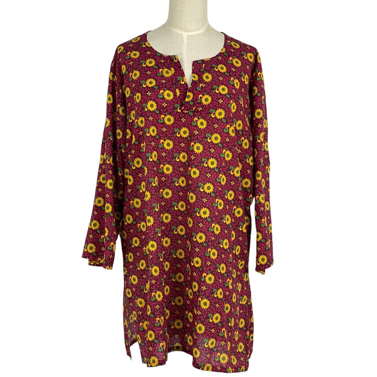 グッチ GUCCI デザイン ワンピース 花柄 チェニック ワンピース スカート コットン レッド レディース