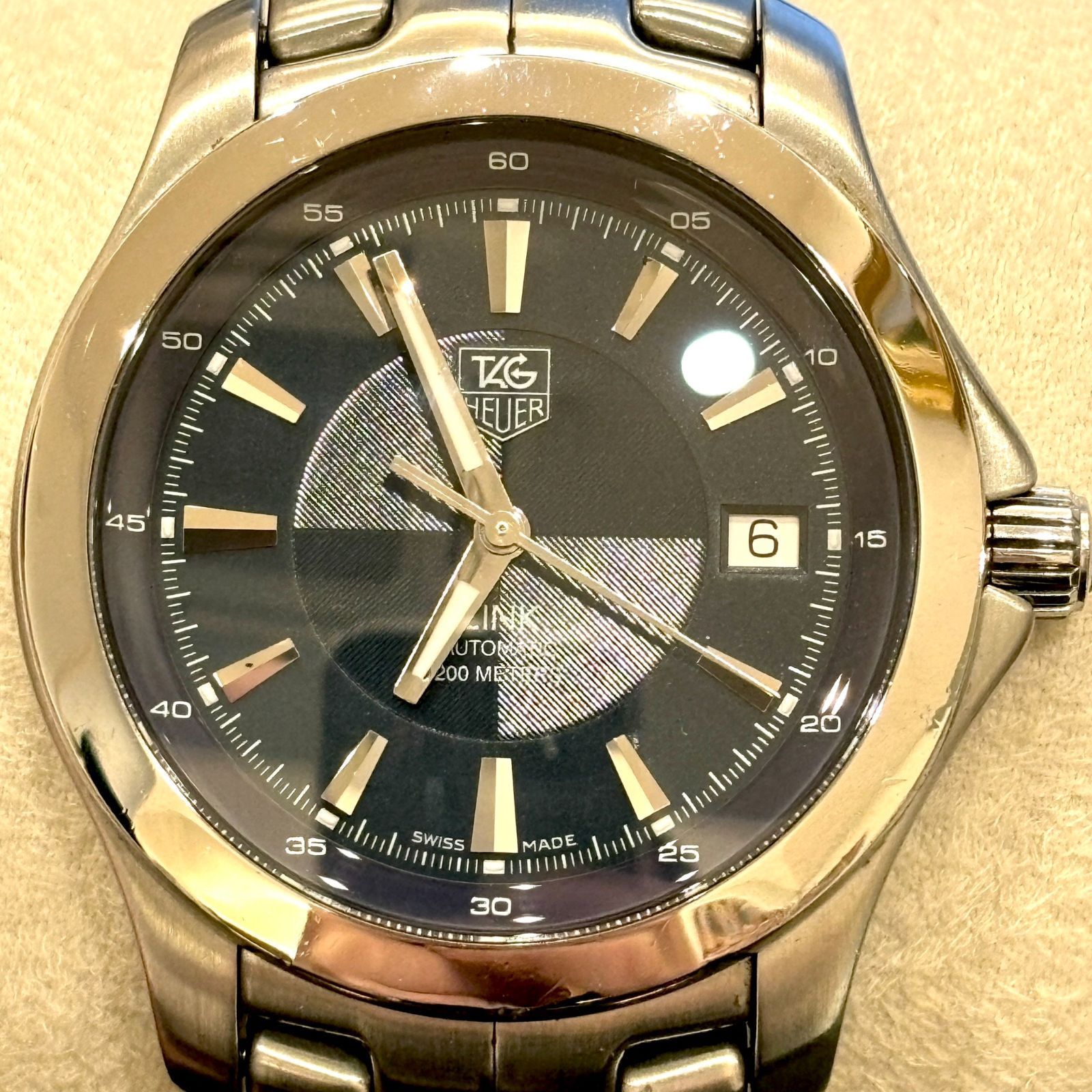 ΩNA3433 磨き仕上げ済 TAG HEUER タグホイヤー WJF2112 LINK リンク 腕時計 メンズ デイト 自動巻き ステンレス