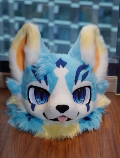 着ぐるみヘッド 犬 NO.351 青 ブルー 全頭ヘッド ケモノ ファースーツ ぬいぐるみ コスプレ コスチューム kigurumi 一点物
